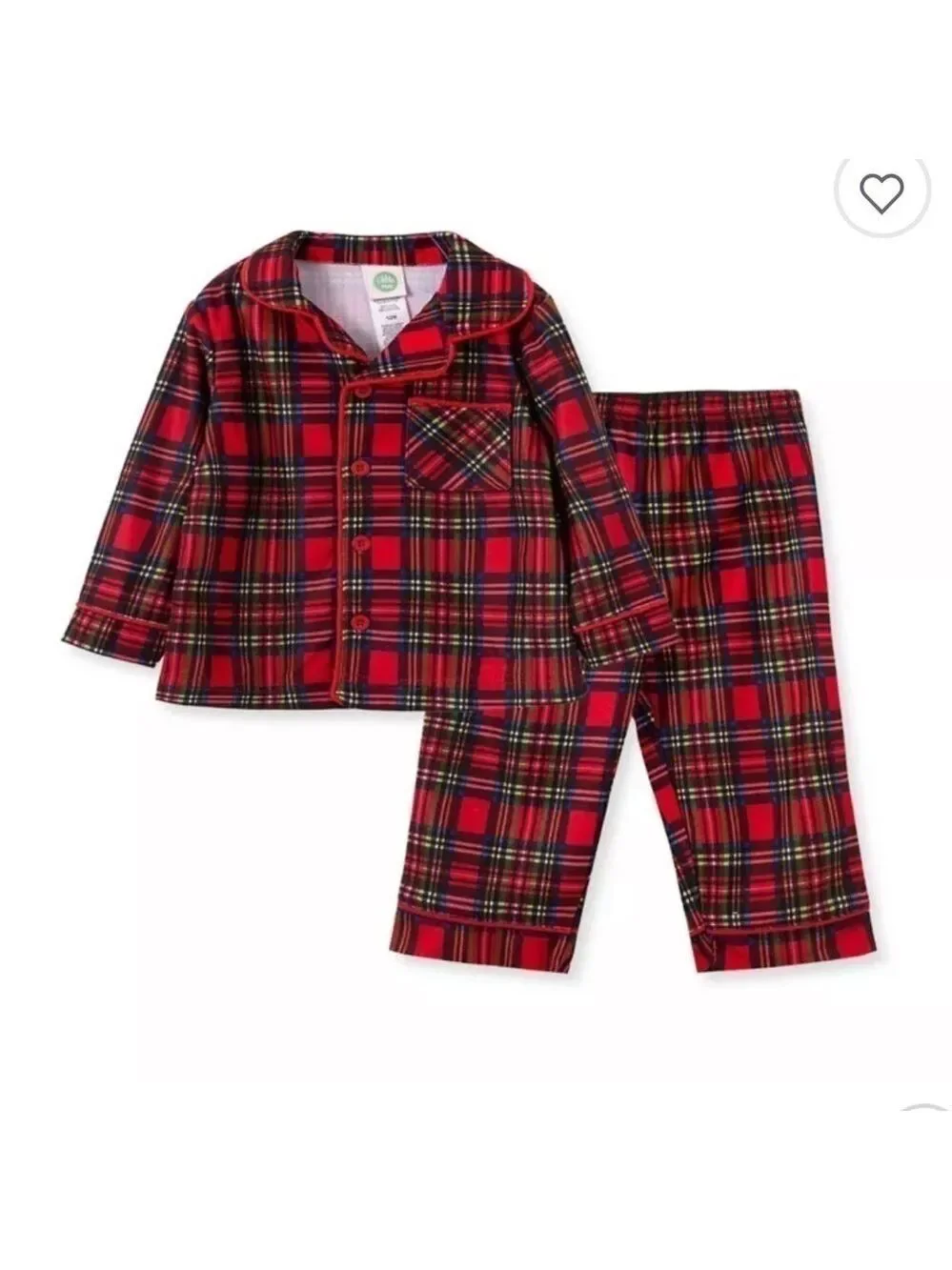 2-PIECE Plaid Coat Pajamas Set with socks